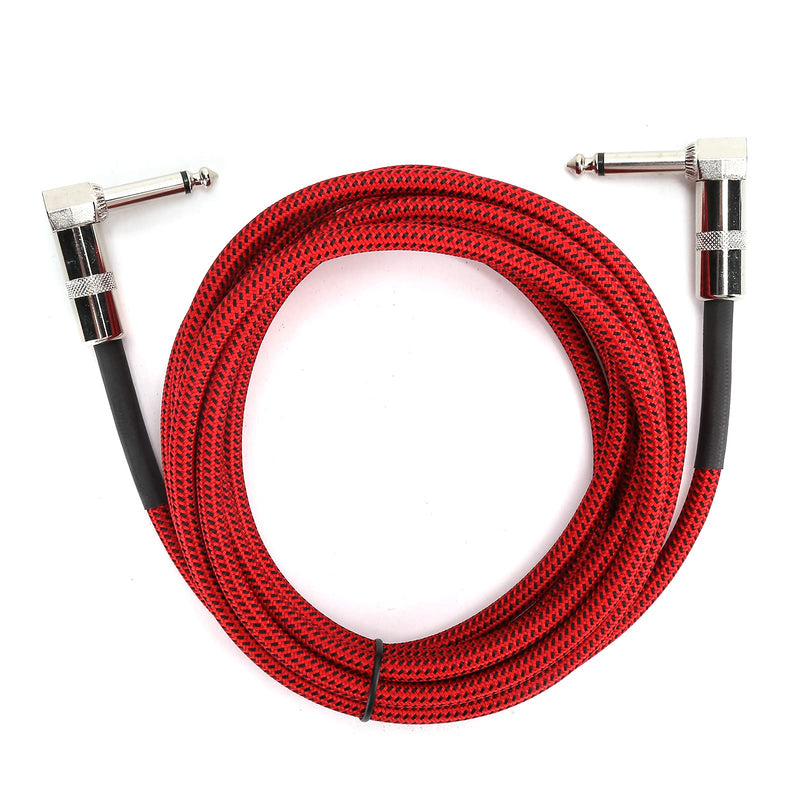 [AUSTRALIA] - Hilitand Guitar Cable - 6.35MM Male Head Audio Guitar Cable 10ft Electric Guitar Amplifier Cord - Right Angle to Right Angle 1/4 Inch Instrument Cable Guitar Amp Cable(red) 