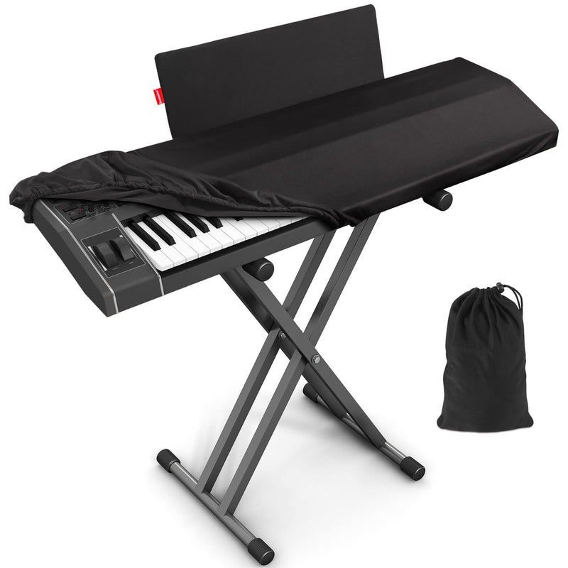 Piano Keyboard Dust Cover for 88 Keys, with [Additional Cover] for Music Sheet Stand, Stretchy Spandex Fabric Digital/Electric Piano Cover, Storage Bag Included, Dustproof and Washable, Black