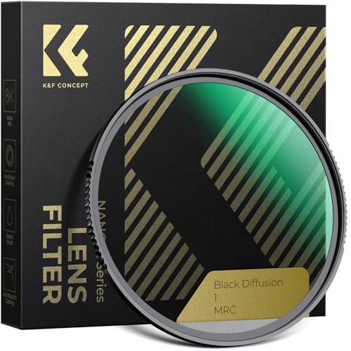K&F CONCEPT 72mm Black Diffusion 1 Filter Mist Cinematic Effects Filter