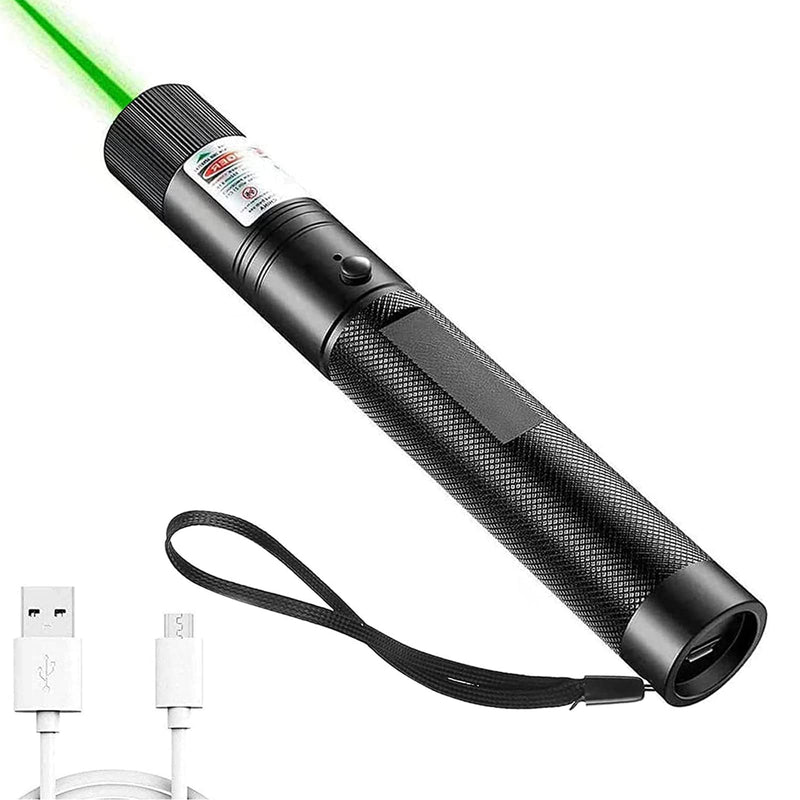 Long Range Green Pointer Beam with USB Charging, Presentation Remotes for Indoor Meetings, Presentation, Flashlight for Camping Hiking Outdoor
