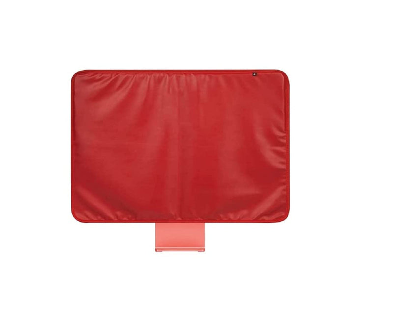 WESAPPINCcomputer Monitor Dust Cover for iMac 24”, PU Leather Protective Screen Dust Cover Sleeve with Rear Pocket Compatible with iMac 24 inch (24inch, Red) 24inch