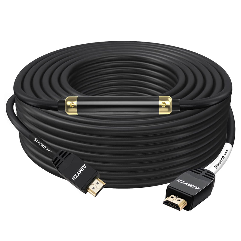 HDMI Cable 100 Feet Aimyzii 4K HDMI 2.0 Cable with Built-in Signal Booster Support 4K 3D 2160P 1080P HDCP2.2 Ethernet ARC and Bandwidth 18Gbps-Black