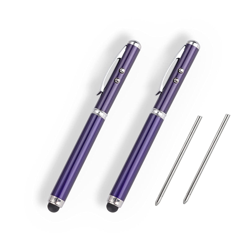 Metal multi-function pen, touch screen stylus, flashlight with white light, infrared, creative Christmas and birthday gifts (2 Transparent Blue) 2 Transparent Blue