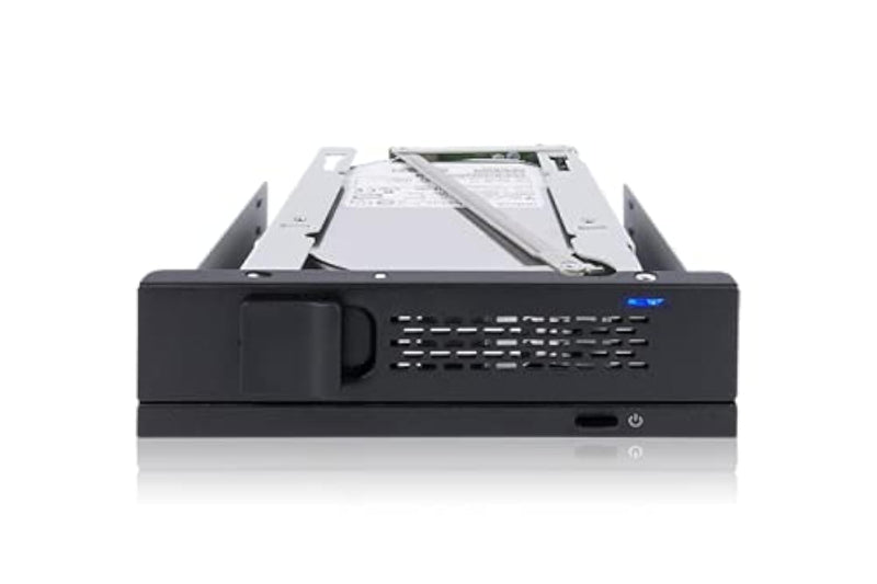 ICY DOCK 3.5 inch SAS/SATA HDD Hard Drive Mobile Rack Tool Free Enclosure for 5.25" Bay | TurboSwap MB171SP-1B