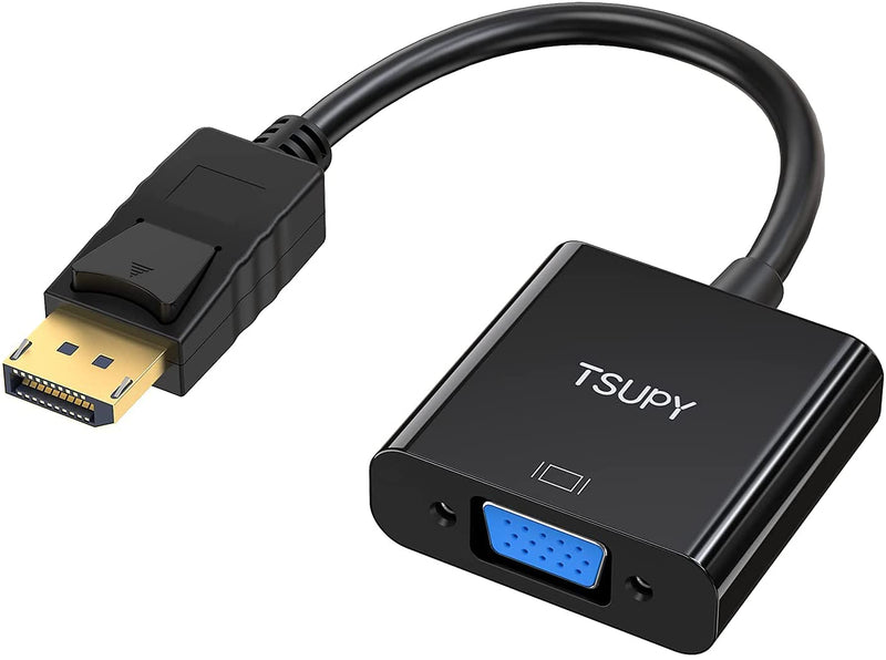 DisplayPort to VGA Adapter, TSUPY DP to VGA Converter Display Port Male to VGA Female Gold Plated Adapters Compatible with Computer,Laptop,Monitor,Projector,HDTV and More