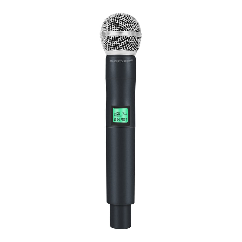 Phenyx Pro Professional Wireless Microphone, 914.9MHz UHF Dynamic Microphone, Metal Cordless Mic, Handheld Mic Transmitter for PTU-5000/PTU-4000 Series (PWH-5-914.9)