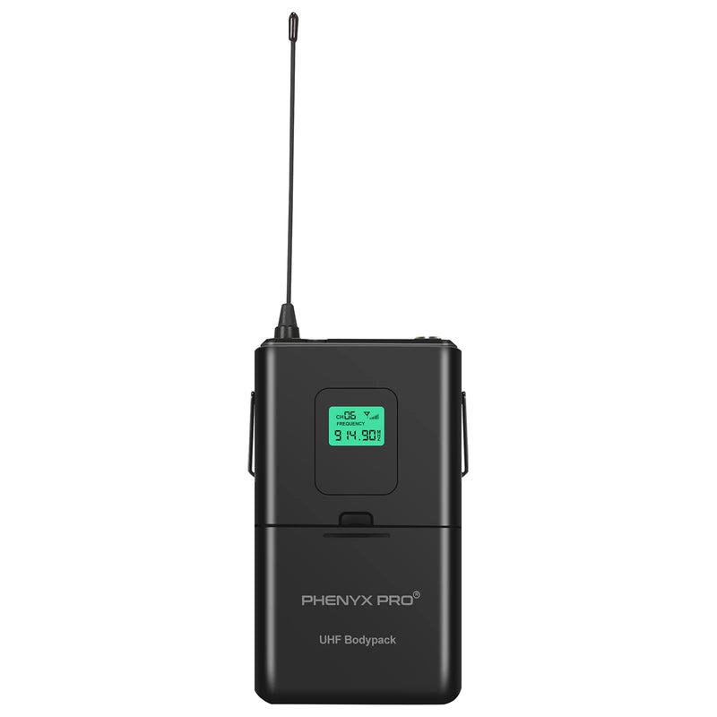 Phenyx Pro Wireless Bodypack Transmitter, 914.9MHz UHF Cardioid Pattern Wireless BodyPack Microphone, Fixed Frequency, 260 FT Range, for PTU-5000/PTU-4000 Series (PWB-5-914.9)