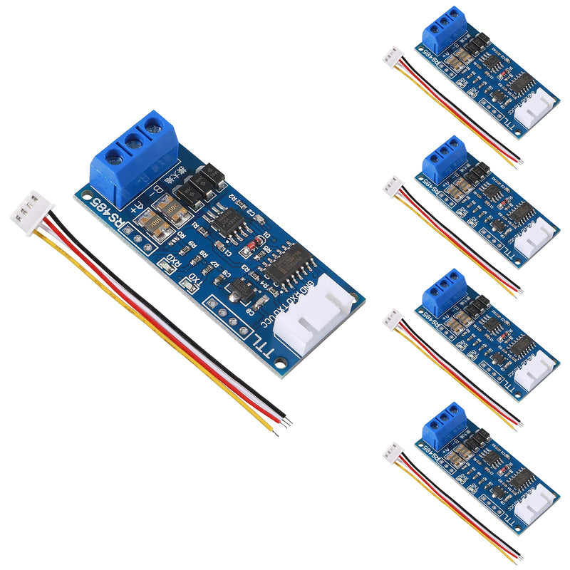 ALMOCN 5 Pack TTL to RS485 Adapter Module 3.3V 5V 485 to TTL Signal Single Chip Serial Port Level Converter Borad with RXD, TXD Indicator 5PCS