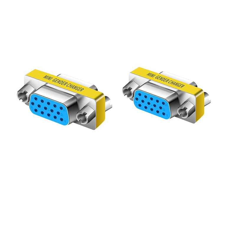 vga to vga 15 vga Connector、Null Modem Adapter Male to Male、Male to Female、vga Female to Female Adapter Extender Dual vga Adapter for 2 Monitors (2, Female to Female)