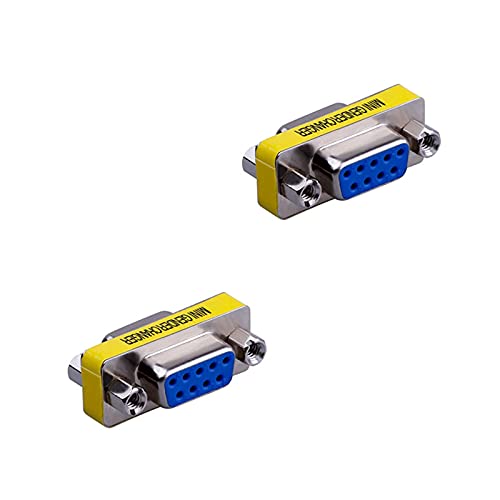 LuoQiuFa 2 Pack Rs232 Serial Cable 9 Pin DB9 Female to FemaleGender Changer Coupler Adapter Connector