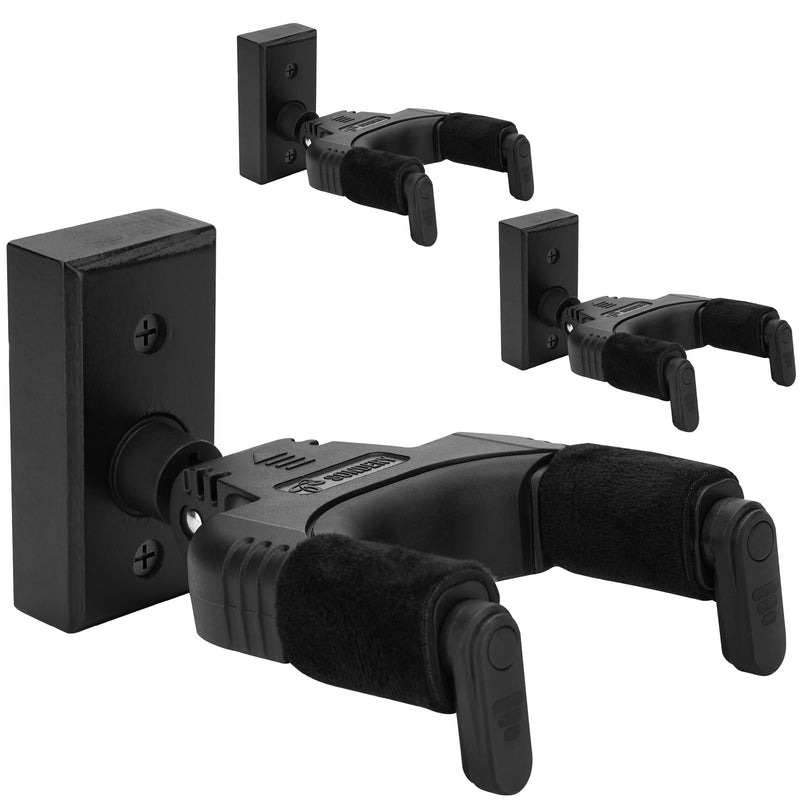 Sondery Guitar Wall Mount Hanger, Auto Lock and Adjustable Hook Holder for Acoustic and Electric Guitar, Ukulele, Bass, Banjo and Mandolin, Safely Cradles Nitro-Finished and High-End Guitars 3 Pack