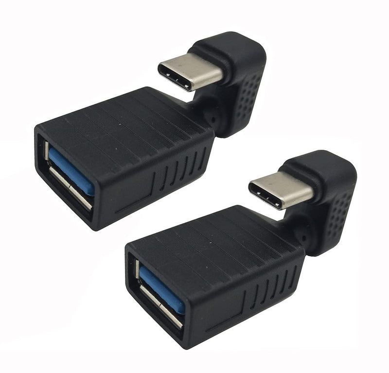 Traovien USB C 180 Degree Adapter, (2 Pack) USB Type C U Shape Adapter,180 Degree USB C Male to USB 3.0 A Female Adapter Convertor Extension for Laptop, Tablet, Mobile Phone