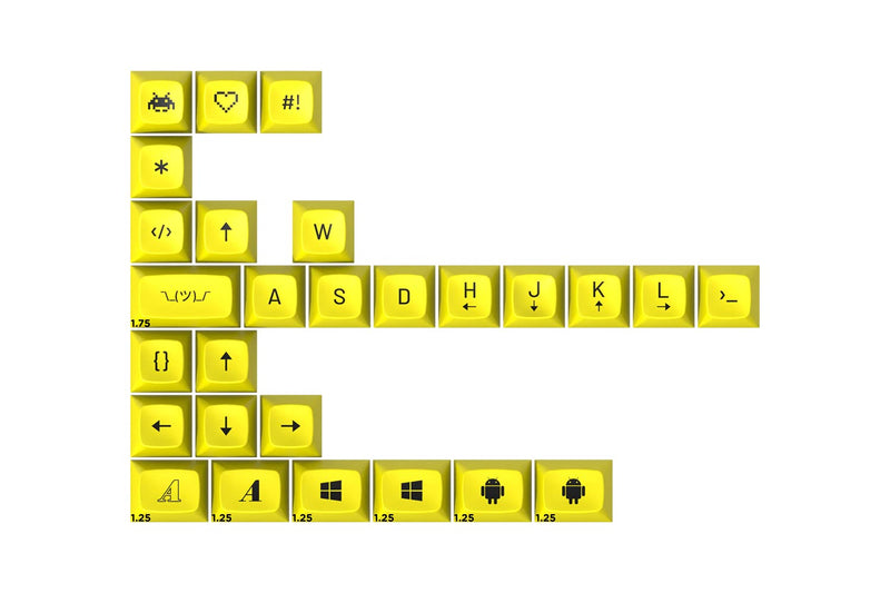 DROP + MiTo MT3 Cyber Custom Keycap Set, ABS Hi-Profile Keycaps, Doubleshot Legends, Cherry MX Compatible Extras for Mechanical Keyboards (Novelty),Yellow Novelty