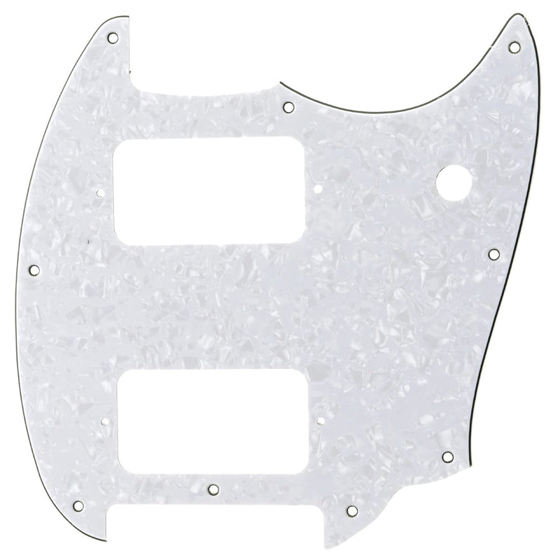 [AUSTRALIA] - Musiclily Pro 9 Holes Round Corner HH Guitar Pickguard 2 Humbuckers for Squier Bullet Series Mustang Electric Guitar, 4Ply White Pearl 