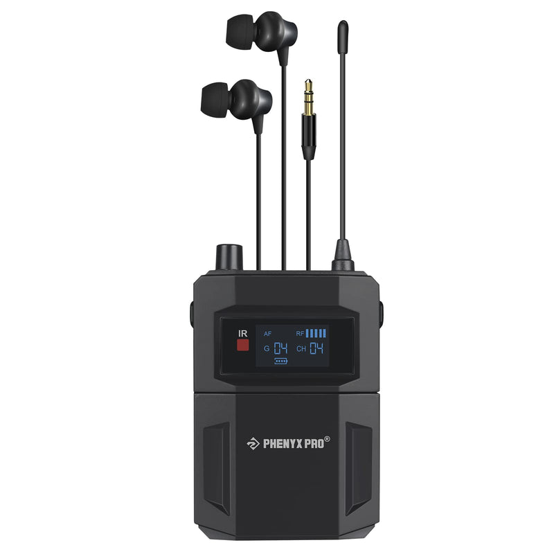 Phenyx Pro PTM-11/PTM-22 MONO Wireless in Ear Monitor System Bodypack Receiver, Performance with Adjustable Frequencies 1 receiver only