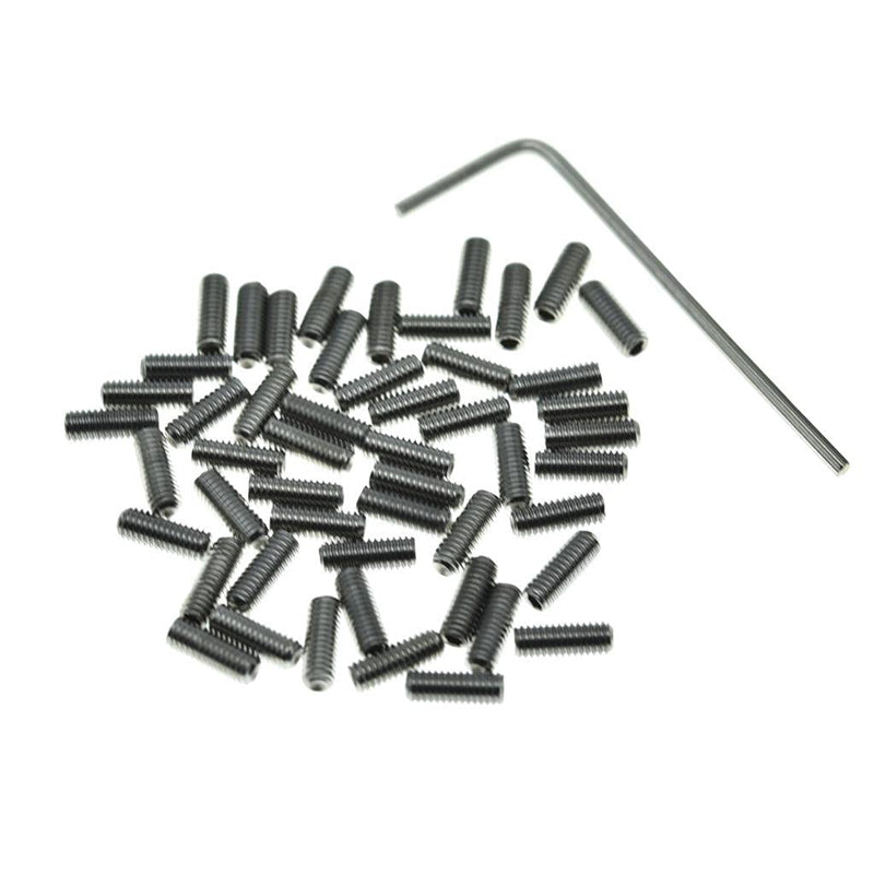KAISH 50x Metric M3x8 Stainless Steel Guitar Bridge Saddle Height Adjustment Screws for Stratocaster/Telecaster Metric M3x8mm