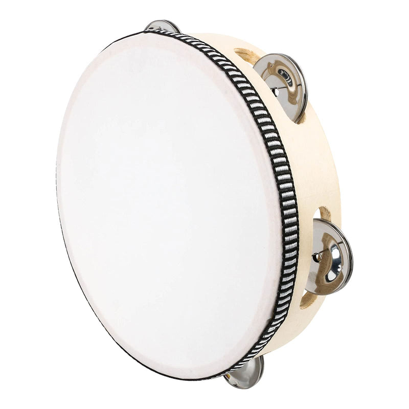 [AUSTRALIA] - Tambourines for Adults, 6 inch Wooden Hand Held Drum Bell Tamborine with Birch Metal Jingles Single Row Percussion Musical Instruments Hand Tambourine for Church, KTV, Party, Game 6 inches 