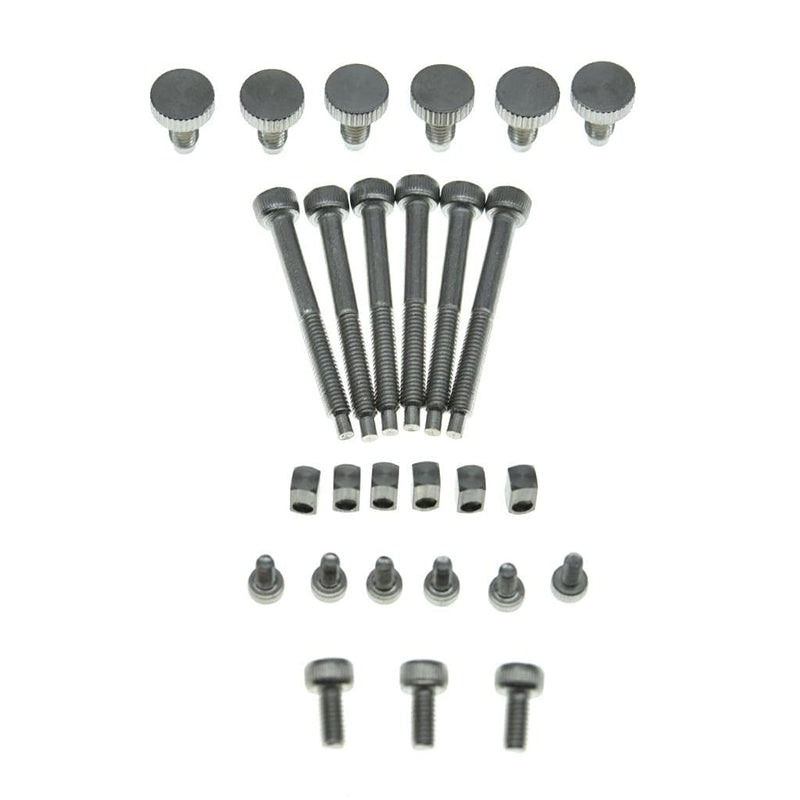 KAISH Whole Set Stainless Steel Tremolo Fine Tuner Screws String Insert Block Saddle Mounting Screws Locking Nut & String Lock Screws for FR Whole Set Steel Screws & Blocks