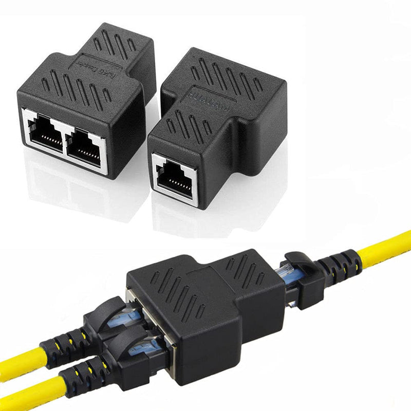 [AUSTRALIA] - Aoiutrn RJ45 Splitter Adapter, USB 1 to 2 Network Connector Dual LAN Ethernet Socket 8P8C Extender Plug  Cable for Cat5, Cat5e, Cat6, Cat7 
