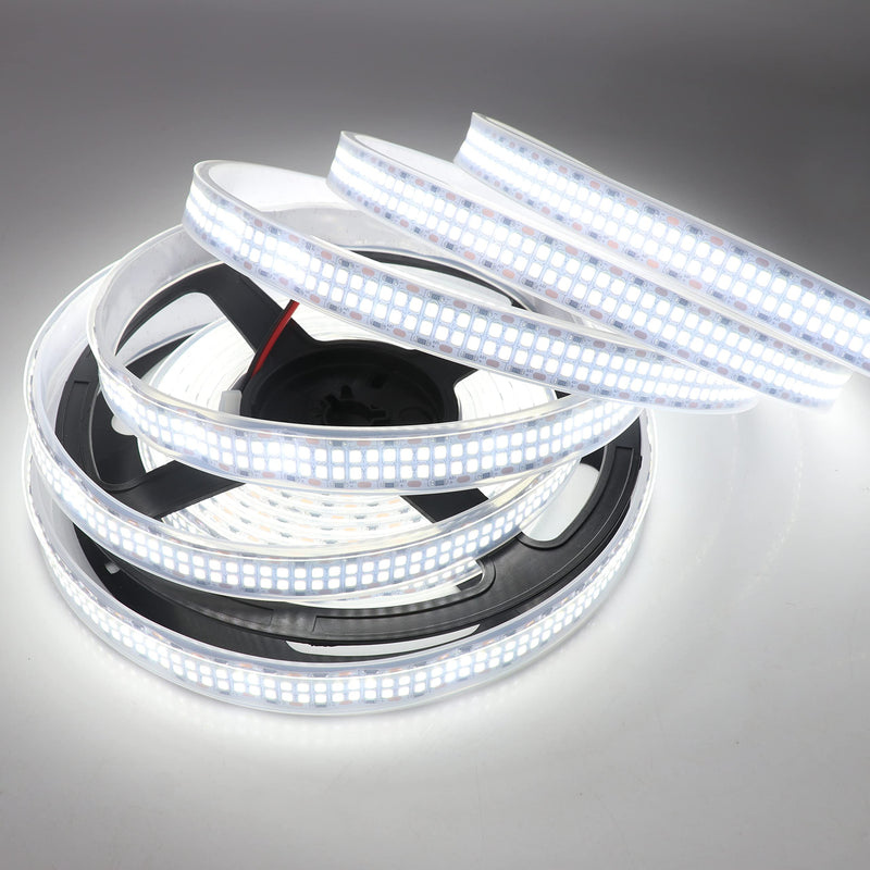 [AUSTRALIA] - LEDENET LED Strip Lights Cold White 6500K 16.4ft Double Row 2835 SMD 2400LEDs DC 12V Daylight Bright LED Tape Light Flexible Dimmable Ribbon Lamp 5M Waterproof IP67 Outdoor Lighting Decor 