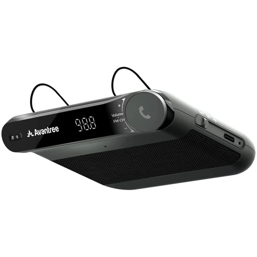 Avantree Roadtrip - Bluetooth Speaker & Wireless FM Transmitter Kit 2-in-1 for Cars with Hands-Free 6W Speakerphones, Built-in Mic, and Multipoint Cell Phone Connections