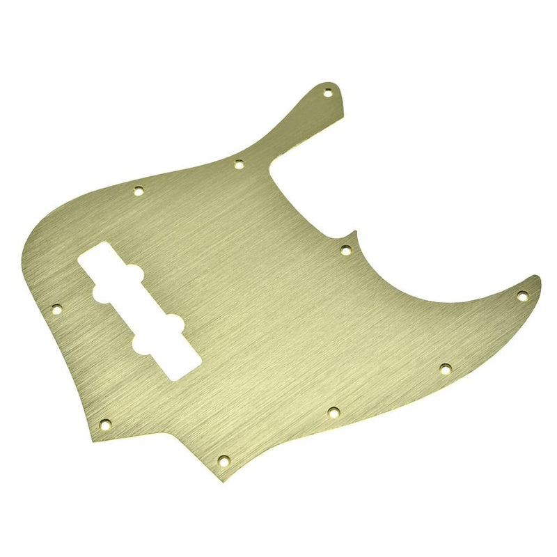 KAISH 10-Hole Metal Anodized Aluminium J Bass Style Pick Guard Modern Style Bass Pickguard for USA/Mexico Jazz J Bass Gold Gold-1