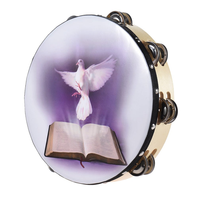 10 inch Tambourine 6 Pairs Double Metal Jingle for Church and Other Holy Occasio