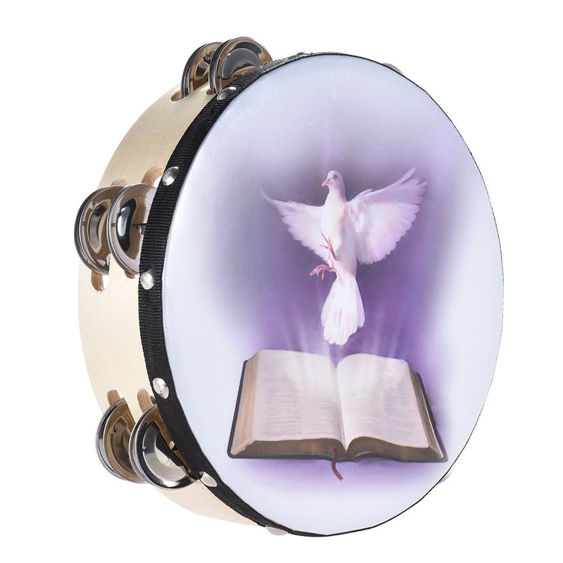 8 inch Tambourine 6 Pairs Double Metal Jingle for Church and Other Holy Occasio