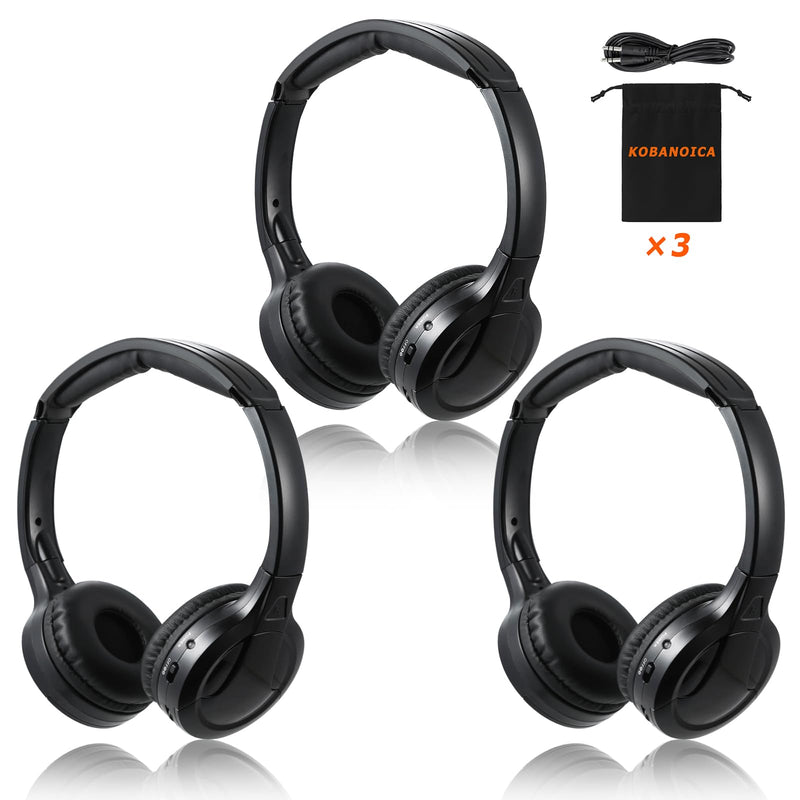 IR Headphones for Car DVD,Car Headphones Wireless,Universal 2 Channel Infrared Headphones for Odyssey Entertainment System(3 Pack) 3 pack