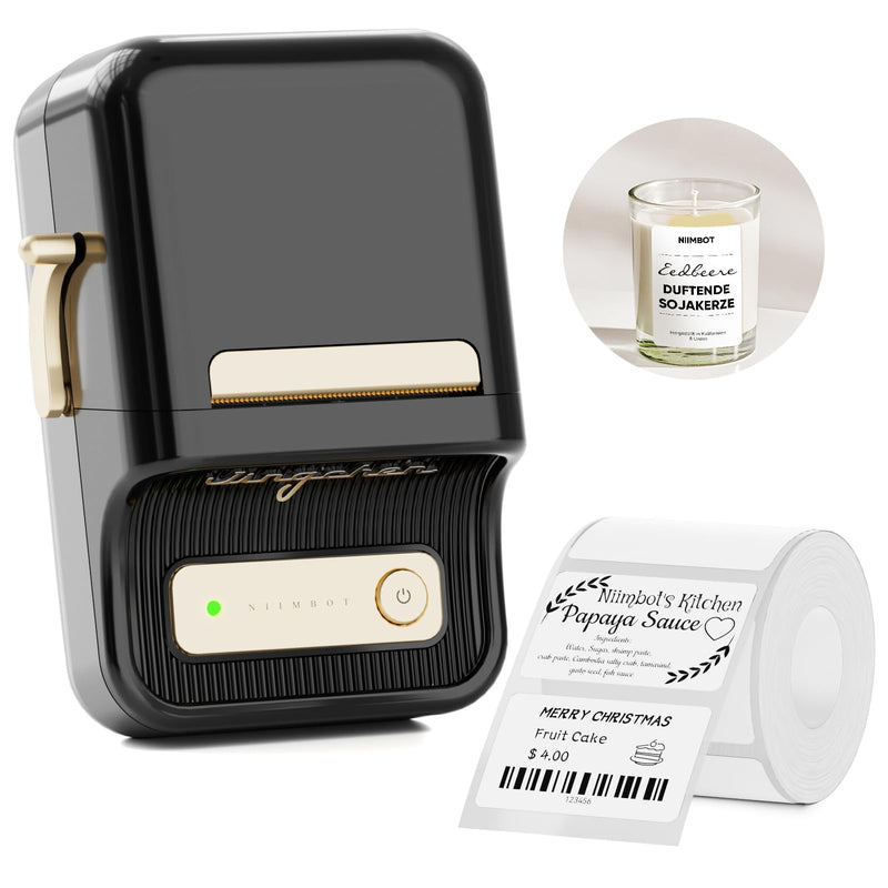 [AUSTRALIA] - NIIMBOT B21 Label Printer,Bluetooth Thermal Label Maker,Ideal for Home Organization,Business,Ofice,50x30mm Label,230Pcs(Black) Black 