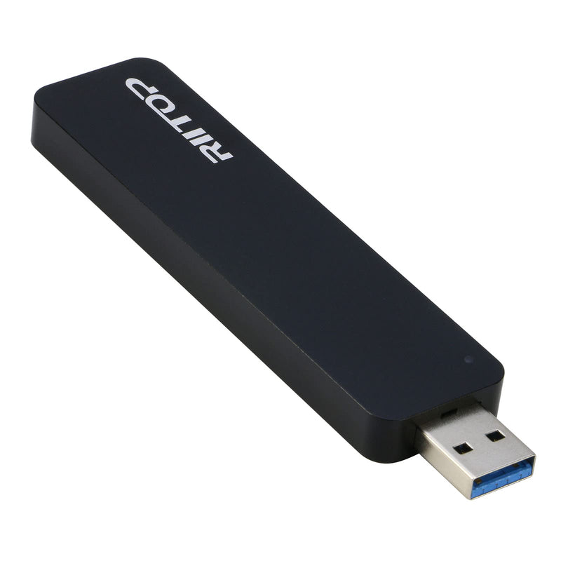 M.2 to USB Enclosure, RIITOP M2 SSD to USB 3.1 (Type-A) Reader with Case Compatible with Both NVMe (PCI-e) & NGFF B+M Key (SATA) SSD [Upgraded]