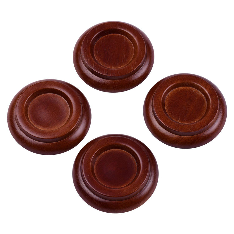 Piano Caster Cups for Upright Piano Wooden Piano Caster Piano Leg Floor Protectors with Non-Slip & Anti-Noise Foam Hardwood Floor Protectors Dark Brown 4 Pack for Upright Piano Leg