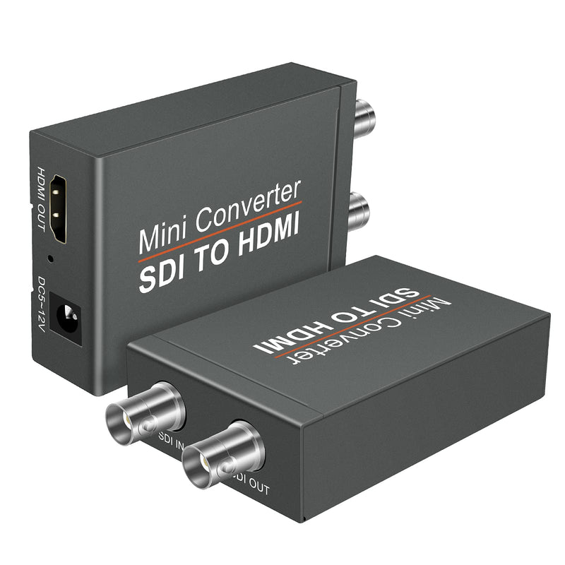 [AUSTRALIA] - SDI to HDMI Video Mini Converter with Audio Embedder,SDI to HDMI Adapter for SD-SDI, HD-SDI and 3G-SDI Signals SDI Loopout (Black) with Power Supply 