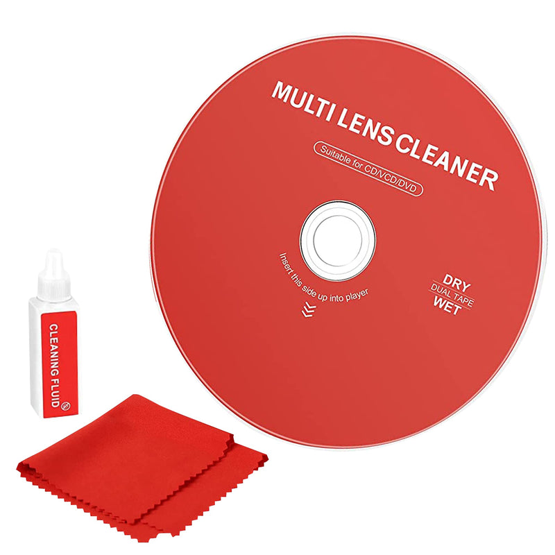 CD/VCD/DVD Player Cleaner Kit, Laser Lens Cleaning Disc with Double Brush Cleaning System, Set 2