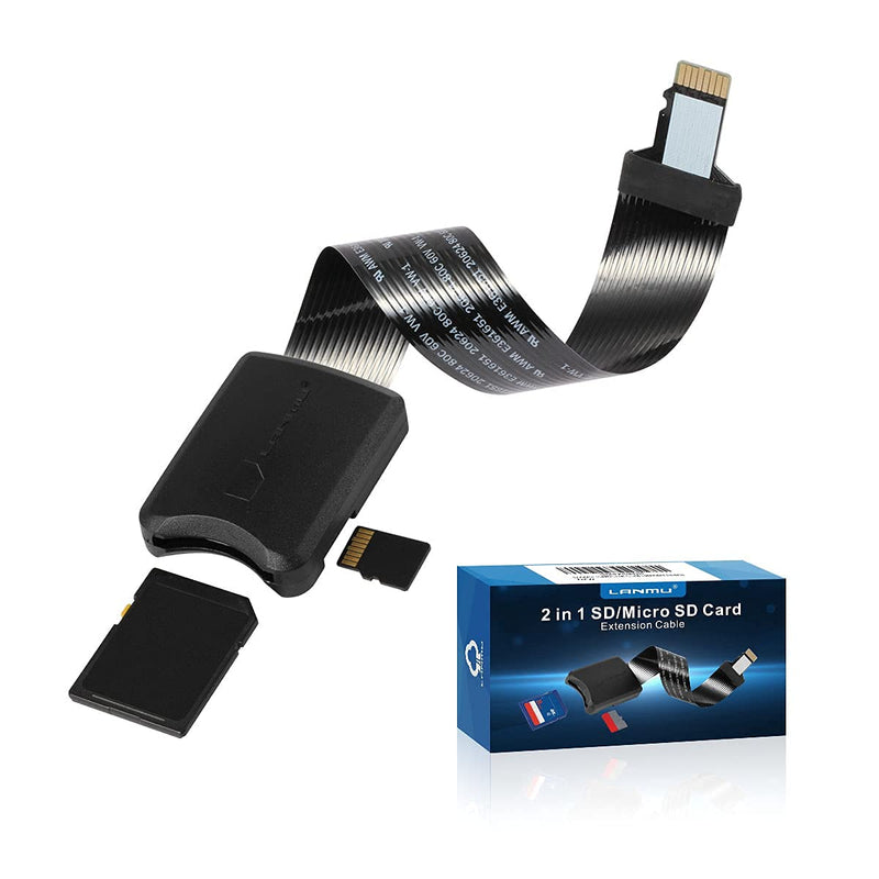 LANMU 2 in 1 Micro SD to SD/Micro SD Card Extension Cable Extender Adapter Compatible with Ender 3/Pro/3 V2 ,Ender 5/Pro/Plus, CR-10S and More 3D Printers(5.9in/15cm)