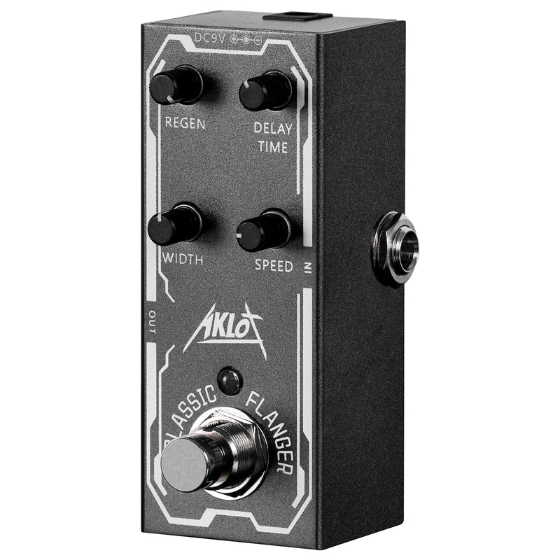 Classic Flanger Guitar Pedal, AKLOT Electric Effects Pedals Mini Single Type DC 9V True Bypass Classic Flanger