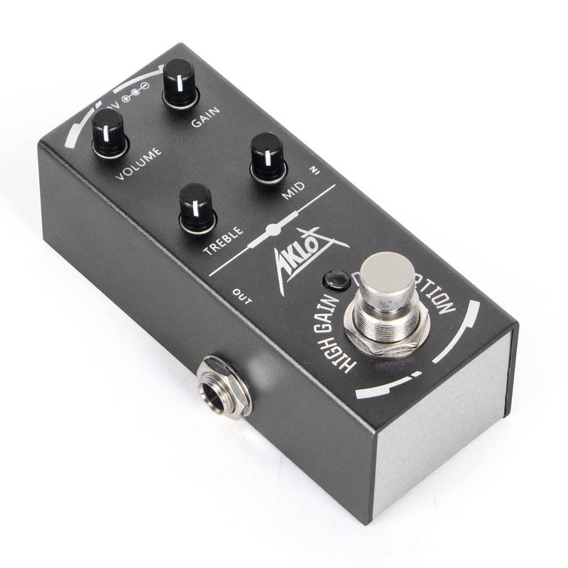 High Gain Distortion Guitar Pedal, AKLOT Electric Effects Pedals Mini Single Type DC 9V True Bypass High Gain Distortion