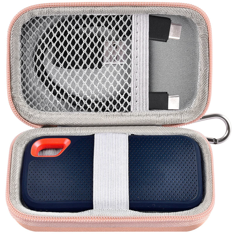 Hard Case Compatible with SanDisk 500GB/ 1TB/ 2TB/ 4TB Extreme Portable SSD - Up to 1050MB/s - USB-C, USB 3.2 Gen 2 - External Solid State Drive. Carrying Travel Holder for USB Cables -Pink (Box Only) pink