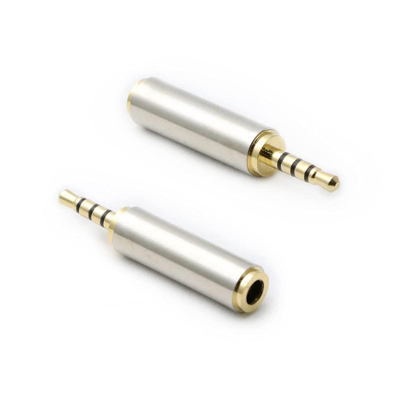 RGzhihuifz 3.5mm Female to 2.5mm Male Audio Adapter Converter Headphone 2.5mm to 3.5mm 3 Ring Jack Stereo or Mono 2 Pack