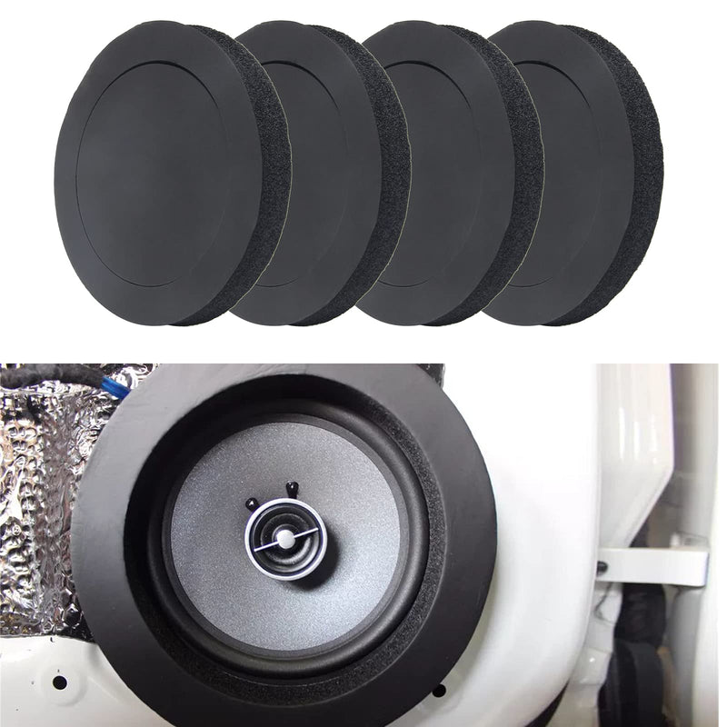 6.5" Foam Speaker Enhancer, AngleKai 4Pcs Self Adhesive Speaker Fast Rings, Universal High Rebound Sponge Bass Blocker Kit for Car Door Speaker Foam Rings