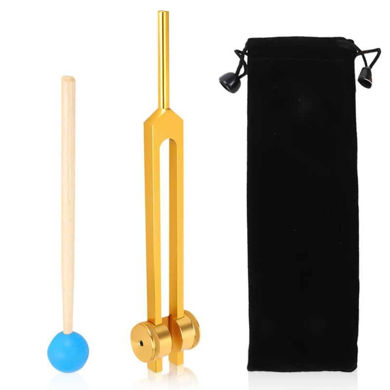 [AUSTRALIA] - 111HZ Tuning Forks for Healing, Frequency Tuning Fork with Hammer Frequency Healing Devices for DNA Repair Healing Sound Healing Forks (Gold) 