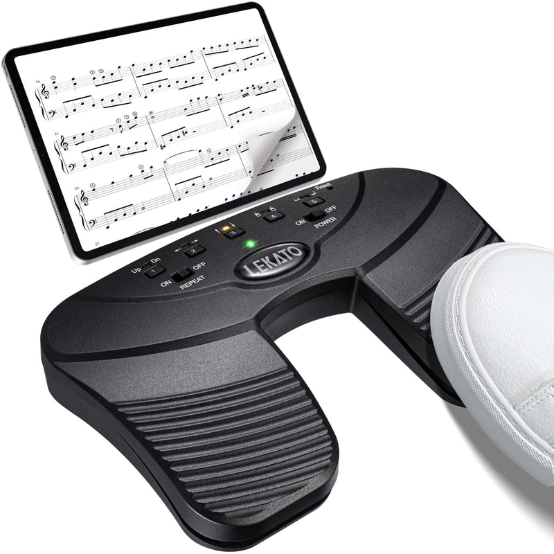 [AUSTRALIA] - LEKATO Wireless Bluetooth Page Turner Pedal Music Page Turner Pedal for Ipad,Tablets Android IOS Phones Rechargeable Foot Pedal Silent Page Turner Ipad for Hands-Free BC-1857 