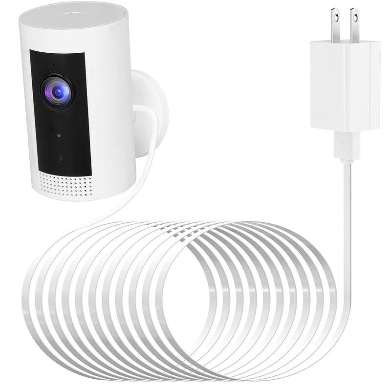 ALERTCAM Power Adapter for Ring Indoor Cam and All-New Ring Indoor Cam (2nd Gen), with 25Ft/7.5m Flat Charging Cable Continuously Charge Your Camera (NOT Compatible with Ring Stick Up Cam)