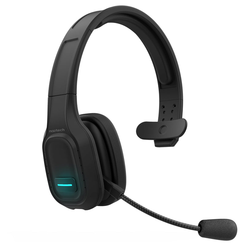 Naztech Trucker Bluetooth Headset with Microphone - Wireless Headset with Mic and Noise Canceling Technology, Adjustable Headband, for Truck Drivers, Home Office, Work and Driving