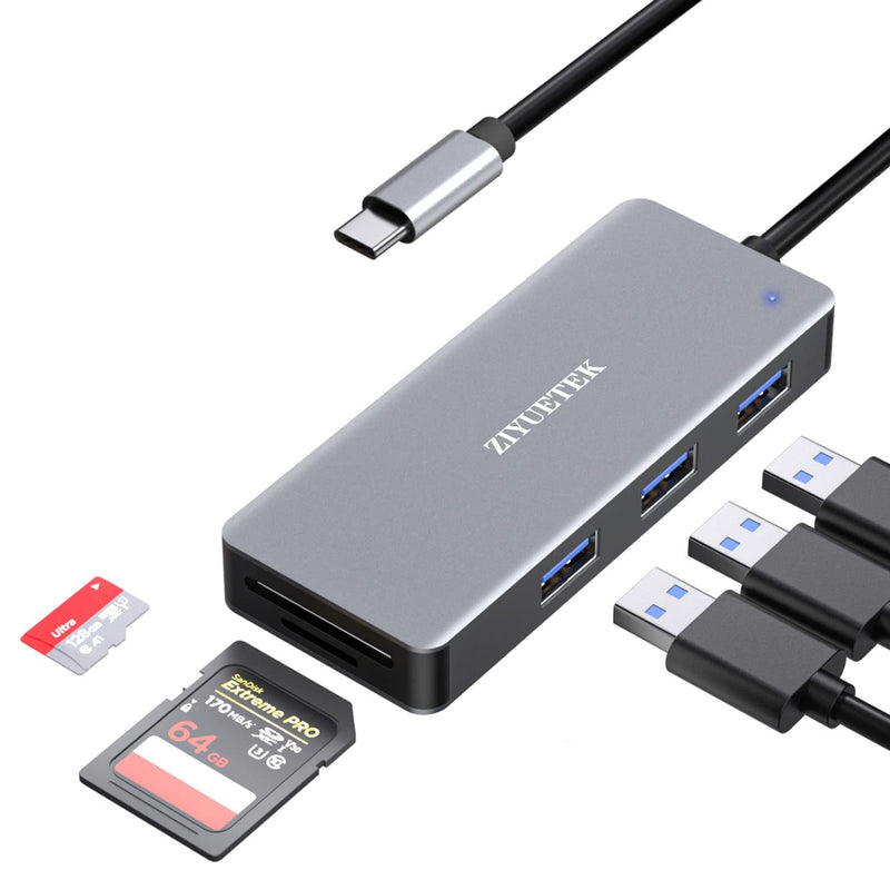 USB C Hub, USB hub 3.0 and SD Card Reader 3in1 Multi-Function hub Designed for MacBook pro Surface pro XPS Chrome and Laptop or PC, Support SD, TF, Micro sd Card