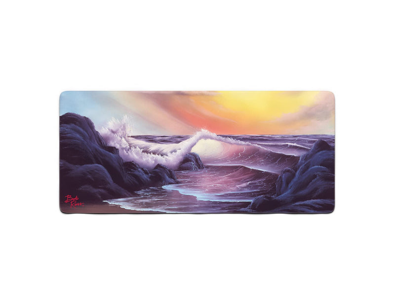 Bob Ross TV Series Scenic XXL Extended Gaming Mouse Pad for Computer, Office, Keyboard and Laptop, Large Desk Mat, Large Mouse Pad 35.4"x 15.7" x 0.12" - Stormy Seas - S17 E04