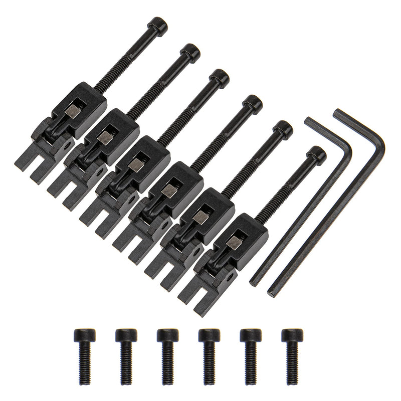 18Pcs Yootones Locking Systyem Locked Saddles Tremolo Bridge Saddle String Lock Insert Blocks Compatible with Floyd Rose Electric Guitar Bridge Saddle (Black)