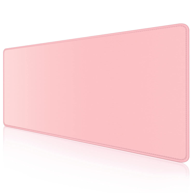 Dapesuom Large Mouse Pad, Extended Gaming Mouse Pad with Stitched Edges, Waterproof Desk Pads with Non-Slip Base, Computer Keyboard Pad, Big Mouse Mat for Laptop, Office, Home, 23.6 x 11.8 in, Pink XL Large (23.6" x 11.8" )