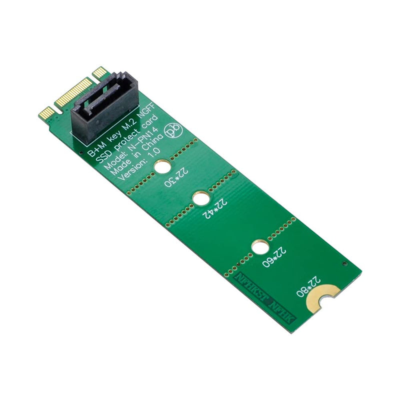 NFHK Motherboard NGFF B/M-Key M.2 to Vertical SATA 7pin Hard Disk Drive SSD PCBA Extension Adapter Green B/M-key to 1 SATA