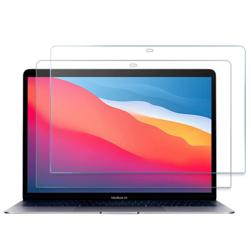 Pack of 2 9H Hardness Screen Protectors for 13 Inch MacBook Pro 13 / MacBook Air 13, Screen Protector Film Tempered Glass, Clear